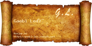 Gaebl Leó névjegykártya